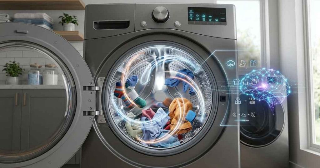 LG AI DD washing machine with 6 Motion wash technology