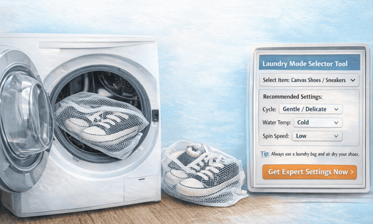 how to wash shoes in a washing machine. laundry mode selector tool